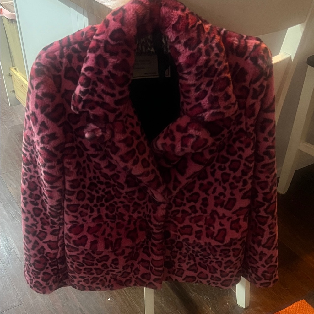 Zadig & Voltaire Pink Leopard Teddy Jacket